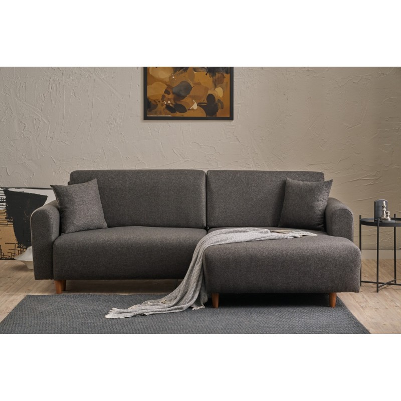 Corner Sofa-Bed Mane Right - Anthracite Anthracite