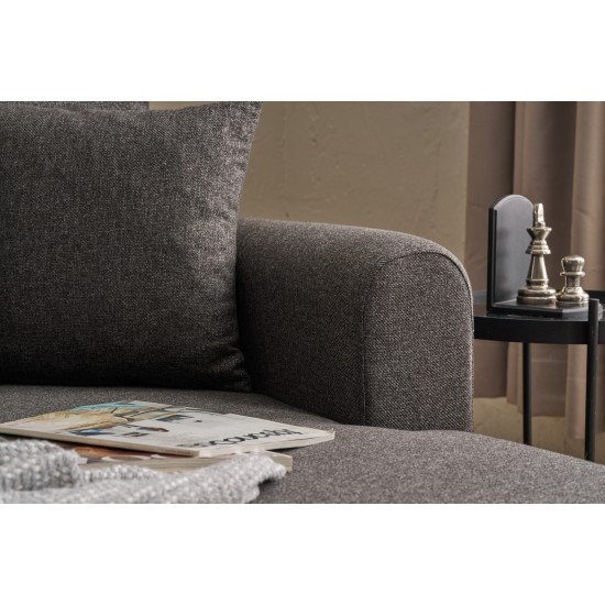 Corner Sofa-Bed Mane Right - Anthracite Anthracite
