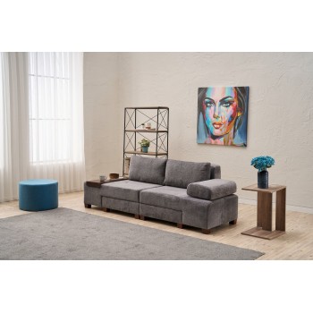 3-Seat Sofa-Bed Perenna Chenille - Grey Grey