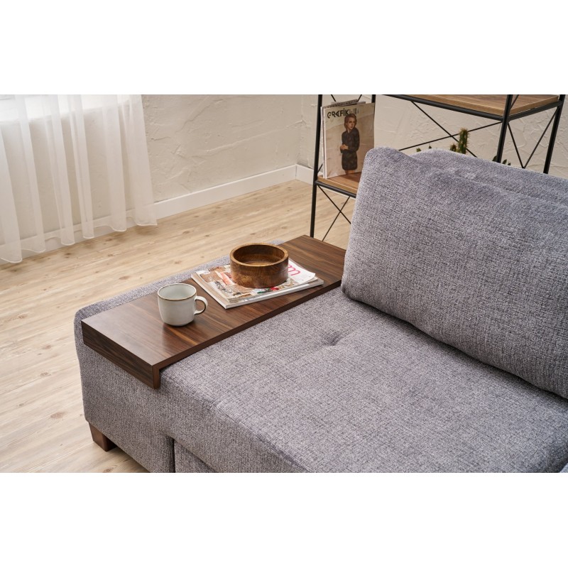 3-Seat Sofa-Bed Perenna Chenille - Grey Grey