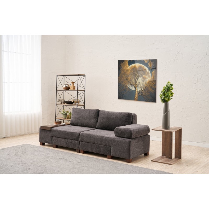 3-Seat Sofa-Bed Perenna Chenille - Anthracite Anthracite