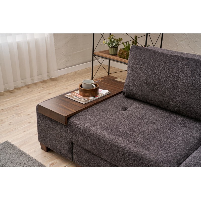 3-Seat Sofa-Bed Perenna Chenille - Anthracite Anthracite