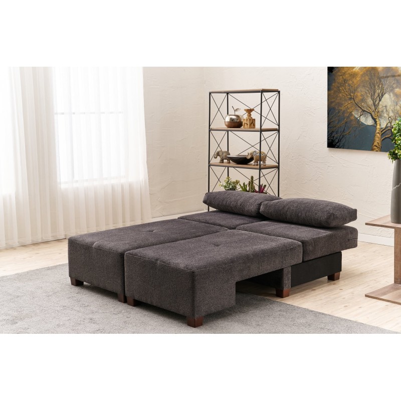 3-Seat Sofa-Bed Perenna Chenille - Anthracite Anthracite