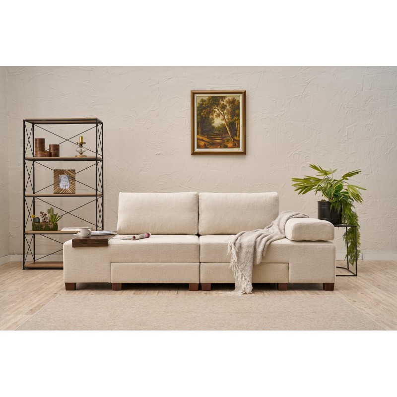 3-Seat Sofa-Bed Perenna Chenille - Cream Cream