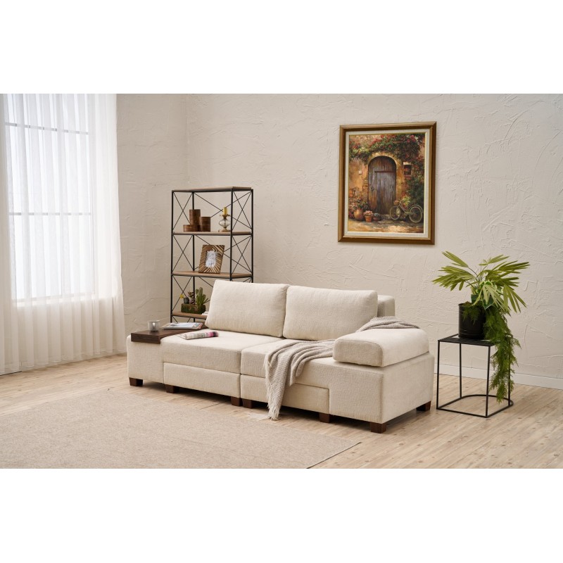 3-Seat Sofa-Bed Perenna Chenille - Cream Cream