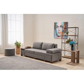 3-Seat Sofa-Bed Perenna Linen - Grey Grey