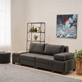 3-Seat Sofa-Bed Perenna Linen - Anthracite Anthracite