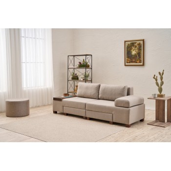 3-Seat Sofa-Bed Perenna Linen - Cream Cream