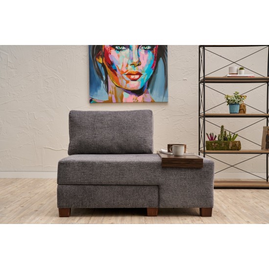 1-Seat Sofa-Bed Perenna Chenille Right - Grey Grey 1-Seat Sofa-Bed Perenna Chenille Right - Grey Grey