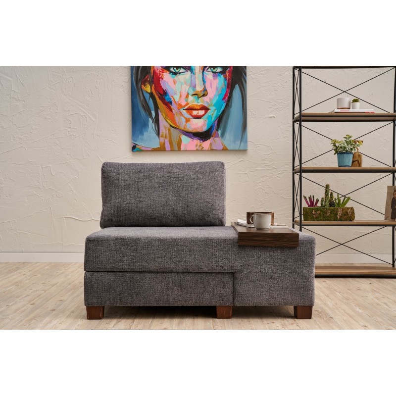 1-Seat Sofa-Bed Perenna Chenille Right - Grey Grey