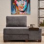 1-Seat Sofa-Bed Perenna Chenille Right - Grey Grey