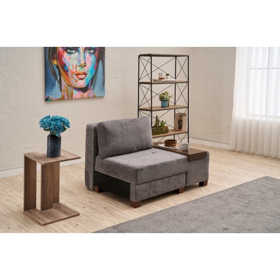 1-Seat Sofa-Bed Perenna Chenille Right - Grey Grey 1-Seat Sofa-Bed Perenna Chenille Right - Grey Grey