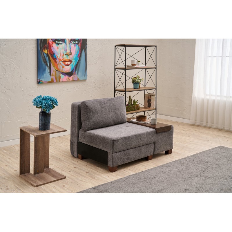 1-Seat Sofa-Bed Perenna Chenille Right - Grey Grey