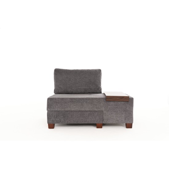 1-Seat Sofa-Bed Perenna Chenille Right - Grey Grey 1-Seat Sofa-Bed Perenna Chenille Right - Grey Grey