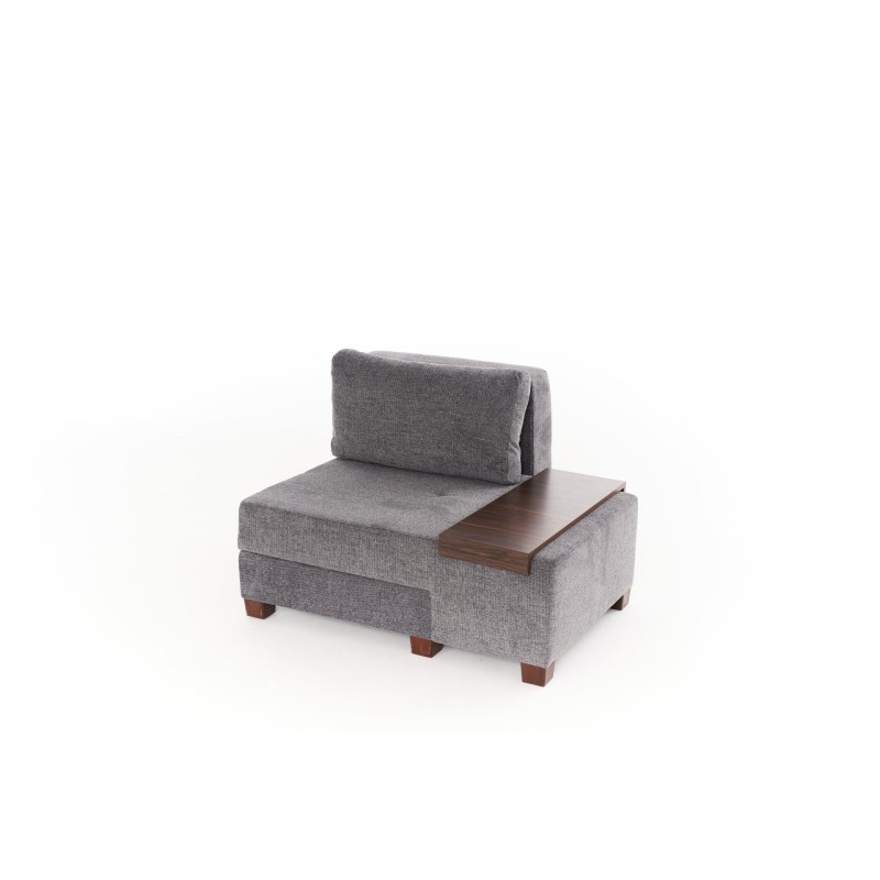 1-Seat Sofa-Bed Perenna Chenille Right - Grey Grey