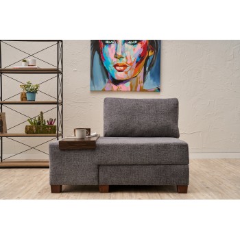 1-Seat Sofa-Bed Perenna Chenille Left - Grey Grey