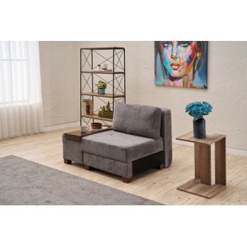 1-Seat Sofa-Bed Perenna Chenille Left - Grey Grey