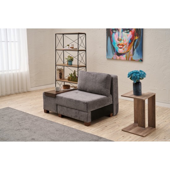 1-Seat Sofa-Bed Perenna Chenille Left - Grey Grey 1-Seat Sofa-Bed Perenna Chenille Left - Grey Grey