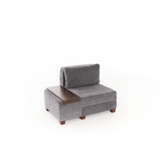 1-Seat Sofa-Bed Perenna Chenille Left - Grey Grey 1-Seat Sofa-Bed Perenna Chenille Left - Grey Grey