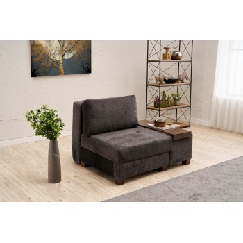 1-Seat Sofa-Bed Perenna Chenille Right - Anthracite Anthracite