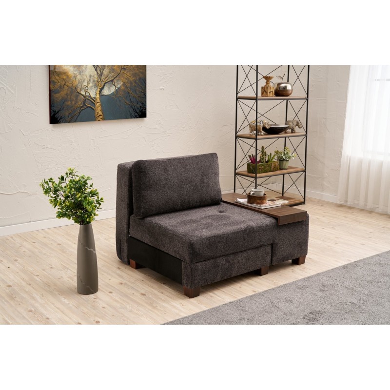 1-Seat Sofa-Bed Perenna Chenille Right - Anthracite Anthracite