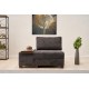 1-Seat Sofa-Bed Perenna Chenille Left - Anthracite Anthracite