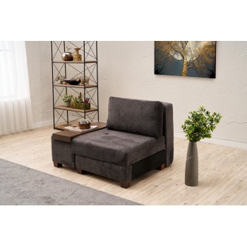 1-Seat Sofa-Bed Perenna Chenille Left - Anthracite Anthracite