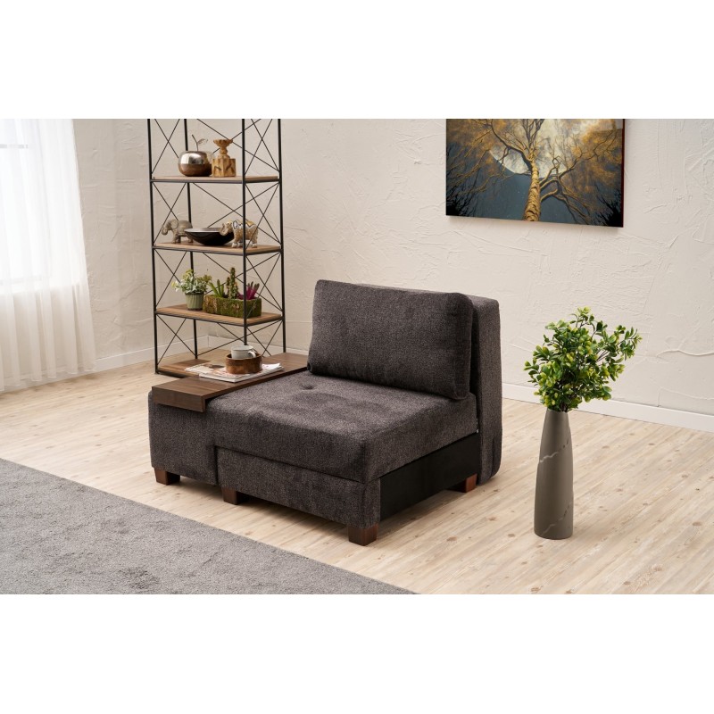 1-Seat Sofa-Bed Perenna Chenille Left - Anthracite Anthracite