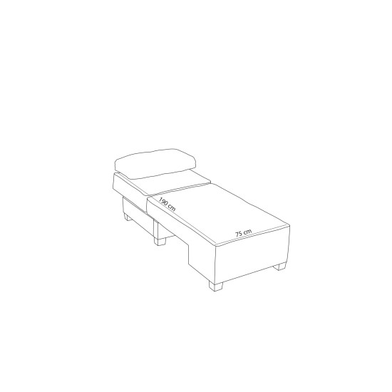 1-Seat Sofa-Bed Perenna Chenille Left - Anthracite Anthracite