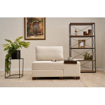1-Seat Sofa-Bed Perenna Chenille Right - Cream Cream