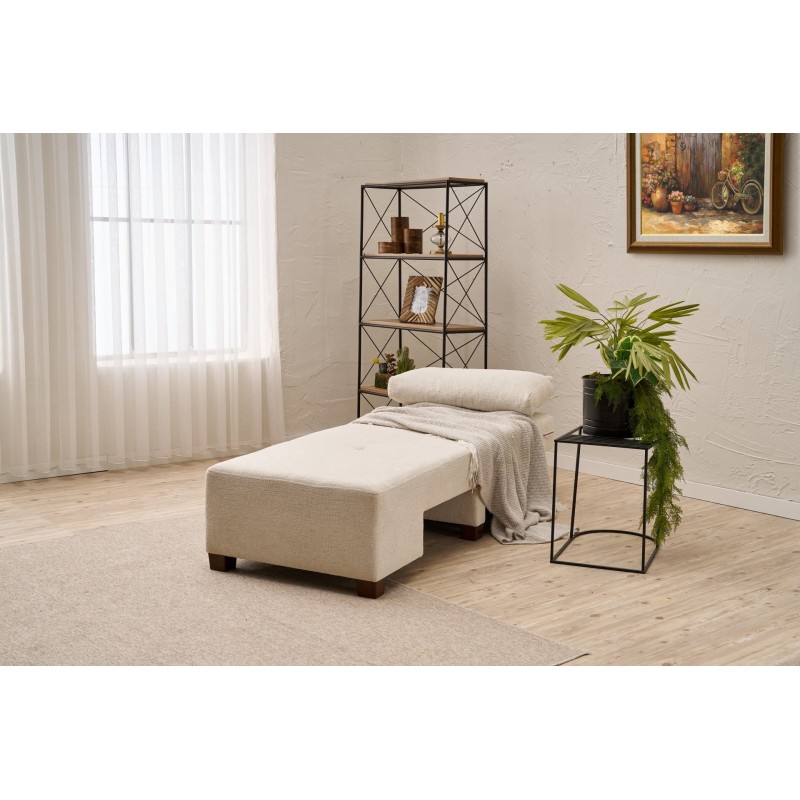 1-Seat Sofa-Bed Perenna Chenille Right - Cream Cream