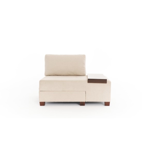 1-Seat Sofa-Bed Perenna Chenille Right - Cream Cream 1-Seat Sofa-Bed Perenna Chenille Right - Cream Cream