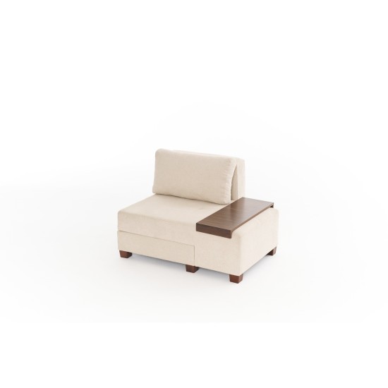 1-Seat Sofa-Bed Perenna Chenille Right - Cream Cream 1-Seat Sofa-Bed Perenna Chenille Right - Cream Cream