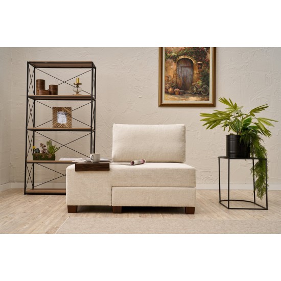 1-Seat Sofa-Bed Perenna Chenille Left - Cream Cream 1-Seat Sofa-Bed Perenna Chenille Left - Cream Cream