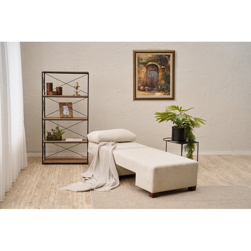 1-Seat Sofa-Bed Perenna Chenille Left - Cream Cream