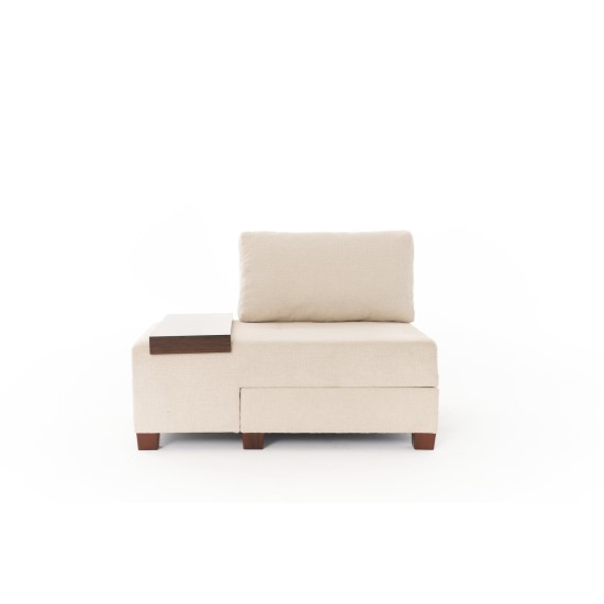 1-Seat Sofa-Bed Perenna Chenille Left - Cream Cream 1-Seat Sofa-Bed Perenna Chenille Left - Cream Cream