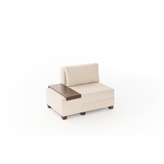 1-Seat Sofa-Bed Perenna Chenille Left - Cream Cream 1-Seat Sofa-Bed Perenna Chenille Left - Cream Cream