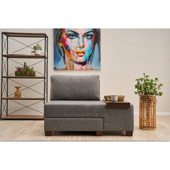 1-Seat Sofa-Bed Perenna Linen Right - Grey Grey 1-Seat Sofa-Bed Perenna Linen Right - Grey Grey