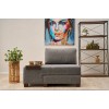 1-Seat Sofa-Bed Perenna Linen Left - Grey Grey