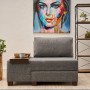 1-Seat Sofa-Bed Perenna Linen Left - Grey Grey