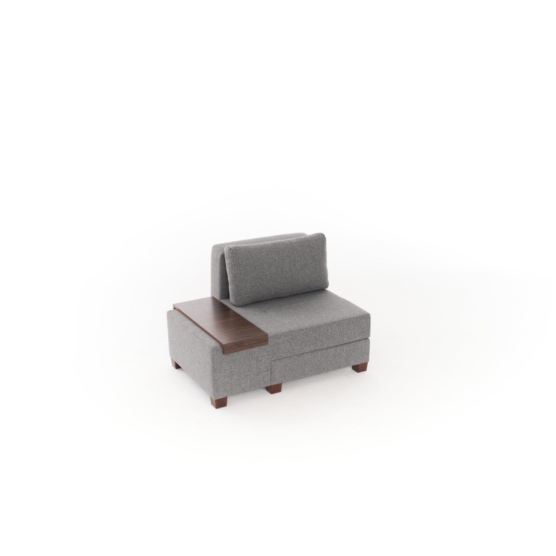 1-Seat Sofa-Bed Perenna Linen Left - Grey Grey