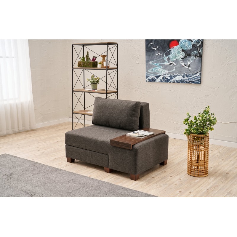 1-Seat Sofa-Bed Perenna Linen Right - Anthracite Anthracite