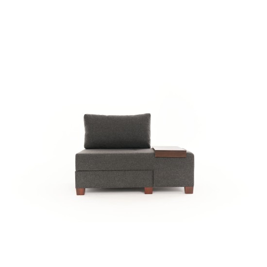 1-Seat Sofa-Bed Perenna Linen Right - Anthracite Anthracite