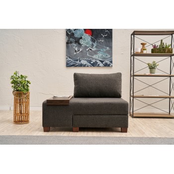 1-Seat Sofa-Bed Perenna Linen Left - Anthracite Anthracite
