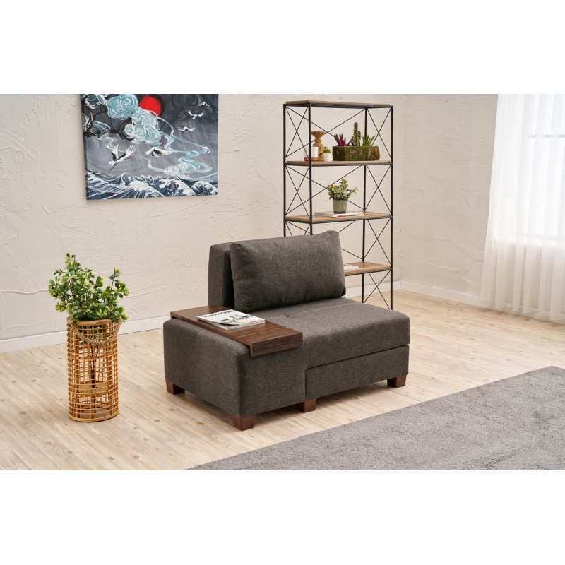 1-Seat Sofa-Bed Perenna Linen Left - Anthracite Anthracite