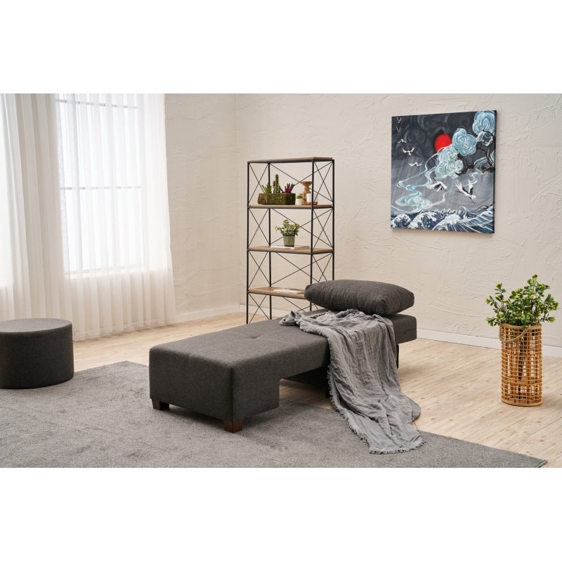 1-Seat Sofa-Bed Perenna Linen Left - Anthracite Anthracite