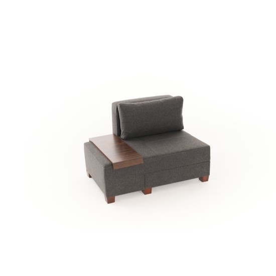 1-Seat Sofa-Bed Perenna Linen Left - Anthracite Anthracite