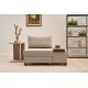 1-Seat Sofa-Bed Perenna Linen Right - Cream Cream 1-Seat Sofa-Bed Perenna Linen Right - Cream Cream