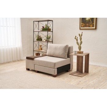 1-Seat Sofa-Bed Perenna Linen Left - Cream Cream