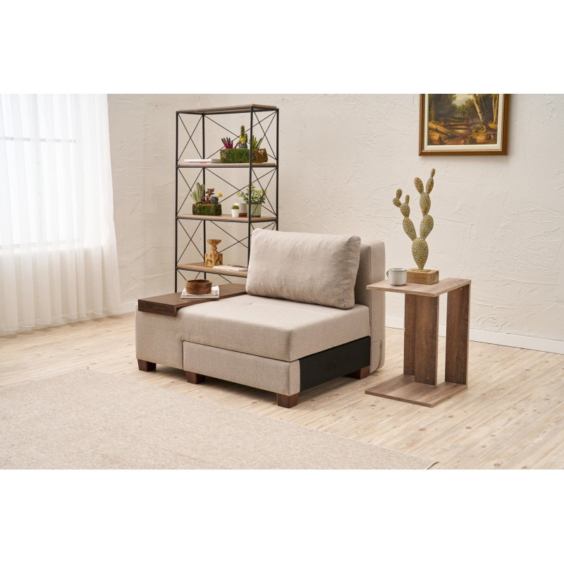 1-Seat Sofa-Bed Perenna Linen Left - Cream Cream